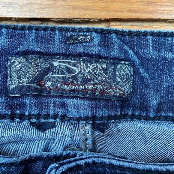 SILVER jeans western gloves works skinny lightweight denim  28 mid to low rise - Picture 4 of 12